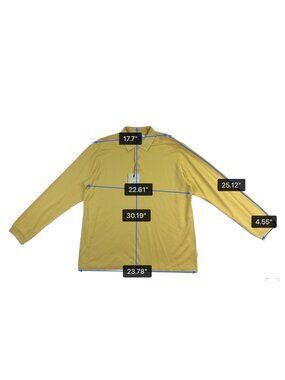 Tommy Bahama Mens Yellow Silk & Cotton Long Sleeve Polo Shirt Comfortable Sz XL